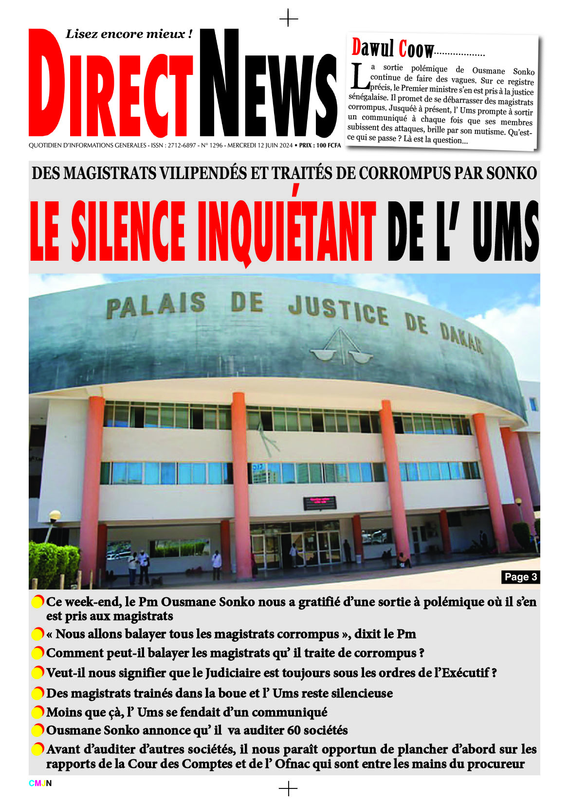 Directnews: La revue de Junior Sene de ce mercredi 12 juin 2024…