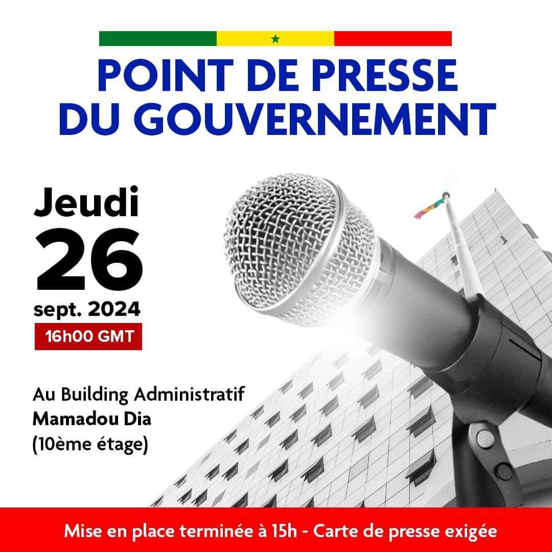 Sénégal 2050 : Le point de presse du gouvernement décalé à 16 h