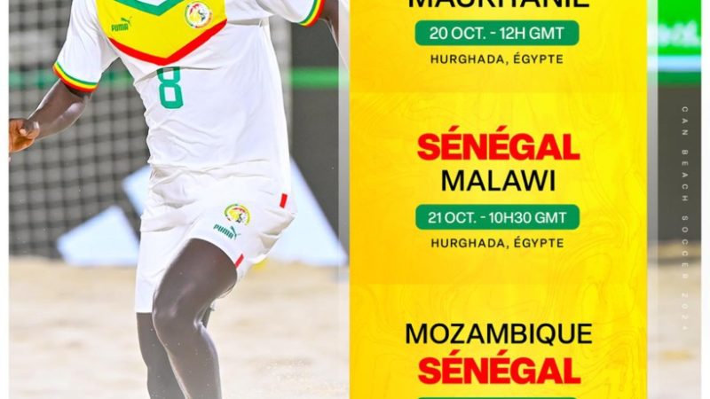 CAN Beach Soccer 2024 : le calendrier de l’équipe du Sénégal dévoilé