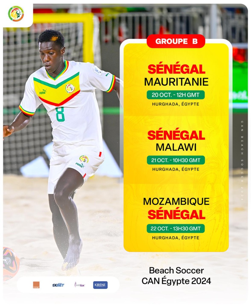 CAN Beach Soccer 2024 : le calendrier de l’équipe du Sénégal dévoilé